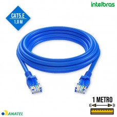 Cabo de Rede Patch Cord Impact Lan Utp Cat5e 1m Intelbras - Azul